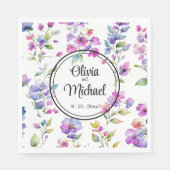 ピンクエレガントがかった紫色の水色の野花 スタンダードランチョンナプキン (正面)