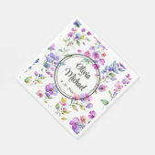 ピンクエレガントがかった紫色の水色の野花 スタンダードランチョンナプキン (角)