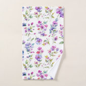 ピンクエレガントがかった紫色の水色の野花 ハンドタオル (ハンドタオル)