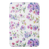 ピンクエレガントがかった紫色の水色の野花 バスマット (正面縦)