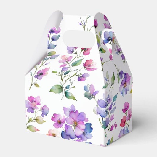 ピンクエレガントがかった紫色の水色の野花 フェイバーボックス (裏面サイド)