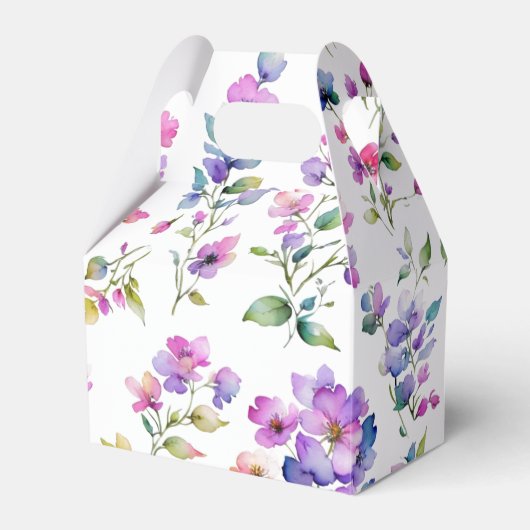 ピンクエレガントがかった紫色の水色の野花 フェイバーボックス (正面サイド)