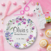 ピンクエレガントがかった紫色の水色の野花 ペーパープレート (パーティー)