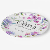 ピンクエレガントがかった紫色の水色の野花 ペーパープレート (アングル)