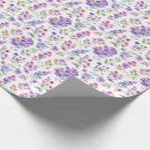 ピンクエレガントがかった紫色の水色の野花 ラッピングペーパー (角)