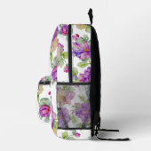 ピンクエレガントがかった紫色の水色フローラ プリントバックパック (右)