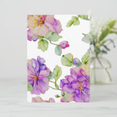 ピンクエレガントがかった紫色の水色フローラ 招待状 (スタンド正面)