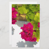 ピンクエレガントがかった赤いフローラ 便箋 (正面/裏面)