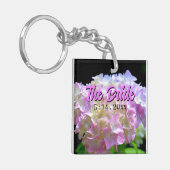 ピンクエレガントがかった黄色い紫紫紫紫陽花 キーホルダー (正面左)