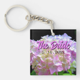 ピンクエレガントがかった黄色い紫紫紫紫陽花 キーホルダー