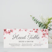 ピンクエレガントさくらんぼの花あなたの座席カードを見つける メニュー (スタンド正面)