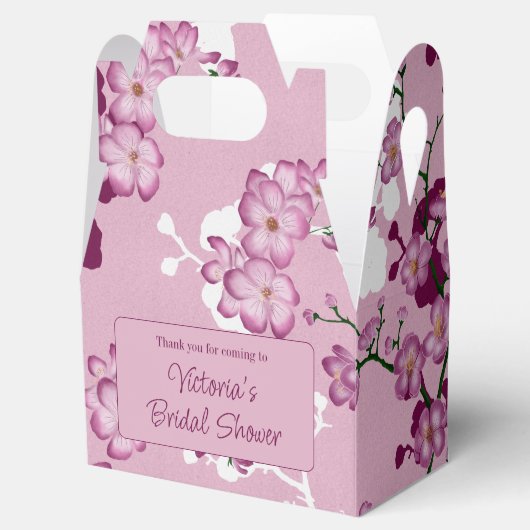 ピンクエレガントさくらんぼブライダルシャワー フェイバーボックス (オープン)