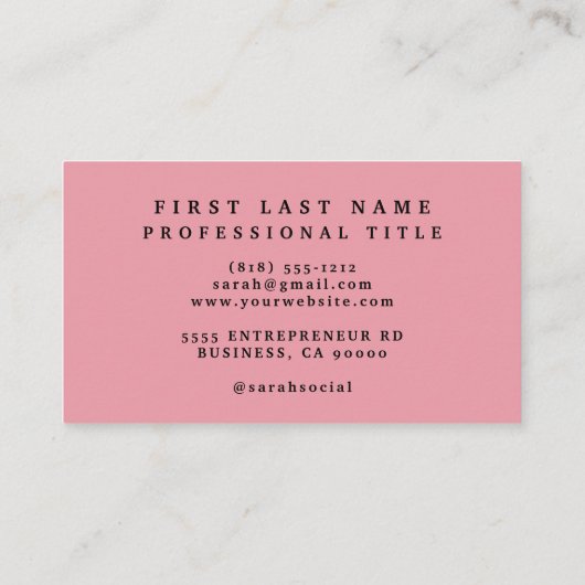 ピンクエレガントさくらんぼブロッサムの名刺 名刺 (裏面)