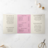 ピンクエレガントさくらんぼブロッサムサロン3折パンフレット 三つ折りカード (内部)