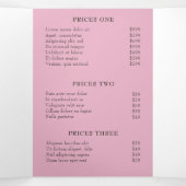 ピンクエレガントさくらんぼブロッサムサロン3折パンフレット 三つ折りカード (内部中)