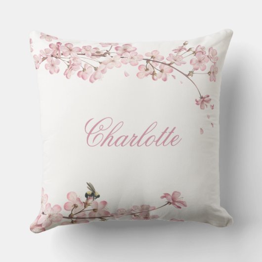 ピンクエレガントさくらんぼブロッサムテンプレート  アウトドアクッション (裏面)