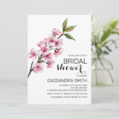 ピンクエレガントさくらんぼブロッサムフローラブライダルシャワー 招待状 (スタンド正面)