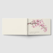 ピンクエレガントさくらんぼブロッサムフローラ結婚ズ ゲストブック (全面)