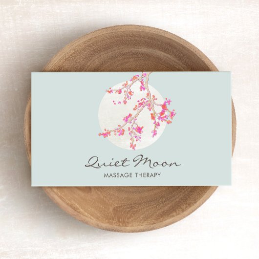 ピンクエレガントさくらんぼブロッサムフローラ 名刺