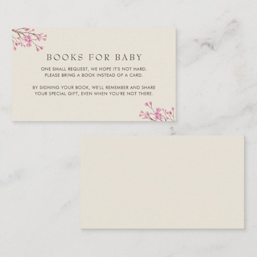 ピンクエレガントさくらんぼベビー本 エンクロージャーカード (正面/裏面)