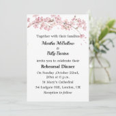 ピンクエレガントさくらんぼ花のリハーサルディナー 招待状 (スタンド正面)