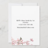 ピンクエレガントさくらんぼ花のリハーサルディナー 招待状 (裏面)