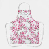 ピンクエレガントさくらんぼ花フローラ水彩 エプロン (正面)