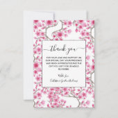 ピンクエレガントさくらんぼ花フローラ水彩 サンキューカード (正面)
