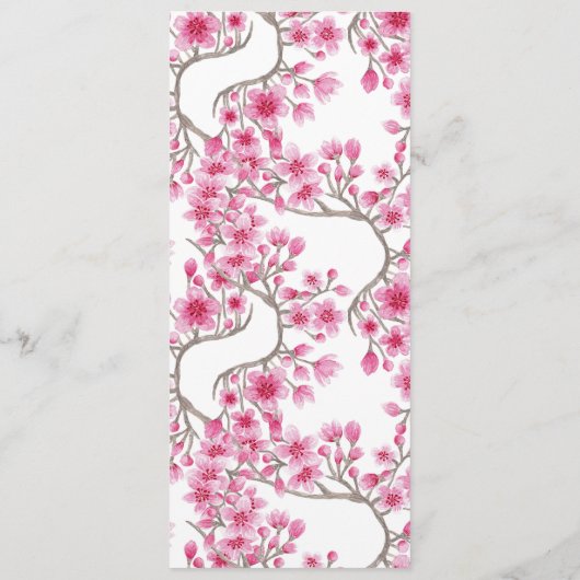 ピンクエレガントさくらんぼ花フローラ水彩 メニュー (裏面)