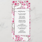 ピンクエレガントさくらんぼ花フローラ水彩 メニュー (正面/裏面)