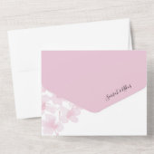 ピンクエレガントさくらんぼ花水彩 オールインワン招待状 (裏面)