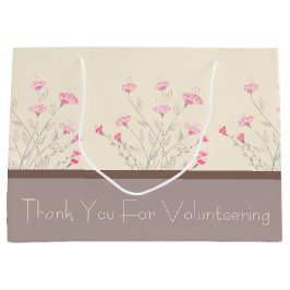 ピンクエレガントでアクセントをつけたフローラ ラージペーパーバッグ