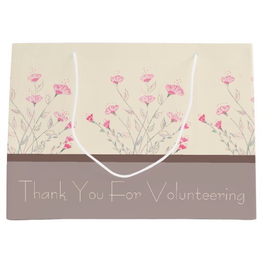 ピンクエレガントでアクセントをつけたフローラ ラージペーパーバッグ (正面)