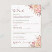 ピンクエレガントとアイボリーバラ春の結婚式 エンクロージャーカード (正面)