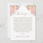 ピンクエレガントとアイボリーバラ結婚ズ サンキューカード (正面)