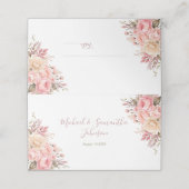 ピンクエレガントとアイボリーバラ結婚ズ プレイスカード (外部開封)