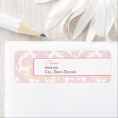 ピンクエレガントとイエローダマスク住所 シール (インサイチュ)