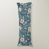 ピンクエレガントとクリームが咲いた花柄 ボディピロー (正面縦)