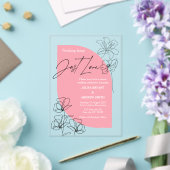 ピンクエレガントとクリームの結婚台本 アクリル招待状 (インサイチュ (ウェディング))