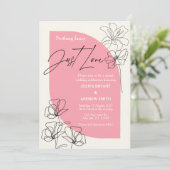 ピンクエレガントとクリームの結婚台本 招待状 (スタンド正面)