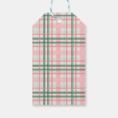 ピンクエレガントとグリーンのハッピーホリデーズクリスマス ギフトタグ (裏面)