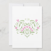 ピンクエレガントとグリーンのフローラ結婚式招待状 招待状 (裏面)