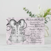 ピンクエレガントとグレーのバチェロレッテ 招待状 (スタンド正面)