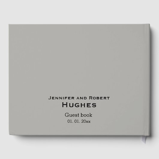 ピンクエレガントとグレーのフローラレー結婚ス ゲストブック (裏面)