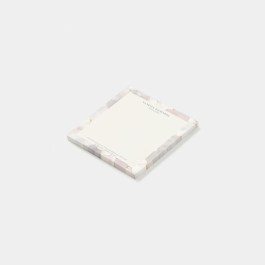 ピンクエレガントとグレーの大理石の公証人ロゴ ポストイット (アングル)