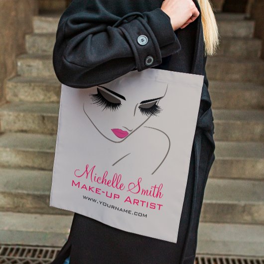 ピンクエレガントとグレーラッシュエクステンション美しいサロン トートバッグ