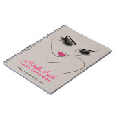 ピンクエレガントとグレーラッシュエクステンション美しいサロン ノートブック (左側)