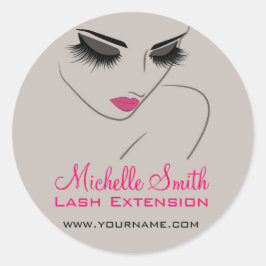 ピンクエレガントとグレーラッシュエクステンション美しいサロン ラウンドシール