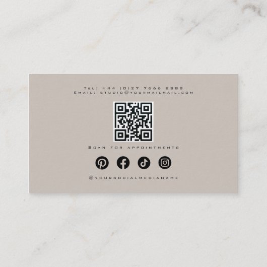 ピンクエレガントとグレーラッシュエクステンション美しいサロン 名刺 (裏面)