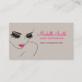 ピンクエレガントとグレーラッシュエクステンション美しいサロン 名刺 (正面)